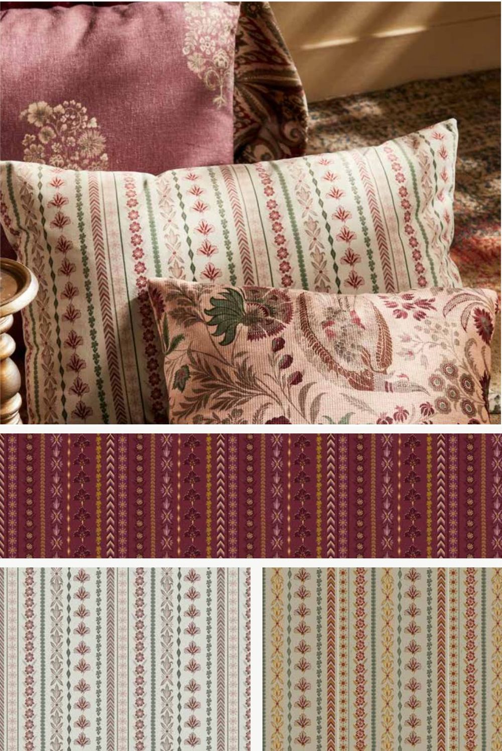 Fabric Detail — Floral stripe weave