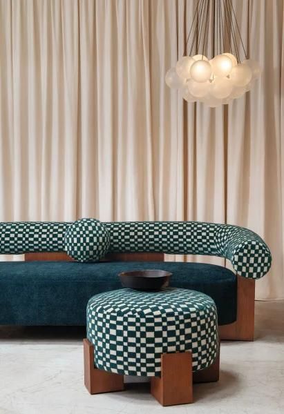 Checkered Bouclé — Sofa & ottoman