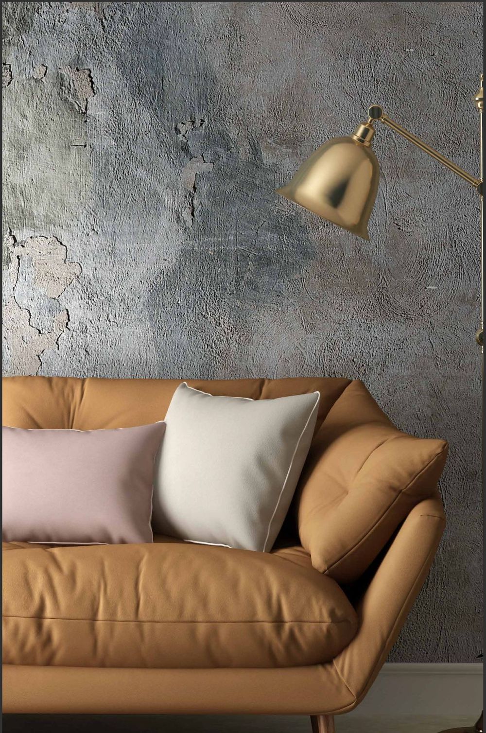 Leather Sofa — Mustard tone