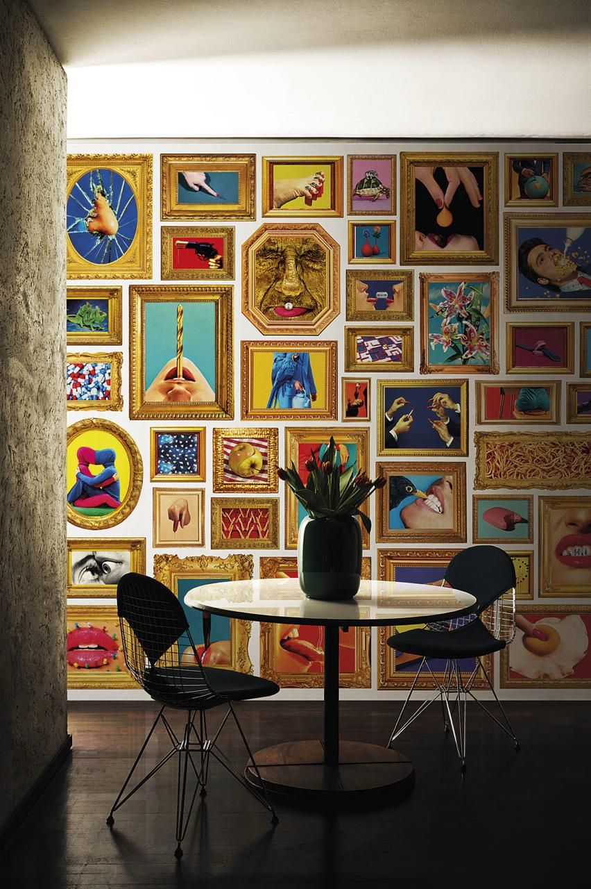 Gallery Wallpaper — Eclectic framed motif